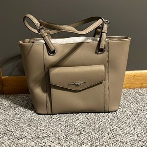 KARL LAGERFELD taupe tote shoulder bag